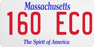 MA license plate 160EC0