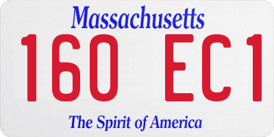 MA license plate 160EC1