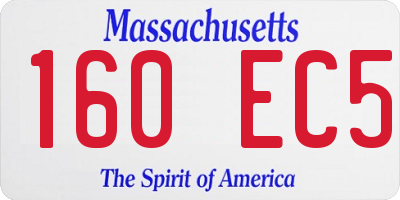 MA license plate 160EC5