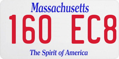 MA license plate 160EC8
