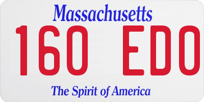 MA license plate 160ED0
