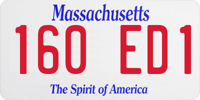 MA license plate 160ED1