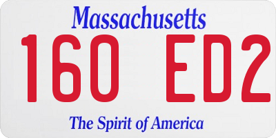 MA license plate 160ED2