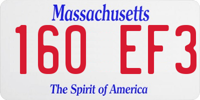 MA license plate 160EF3