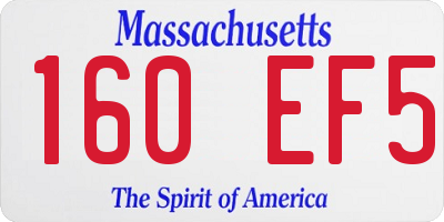MA license plate 160EF5