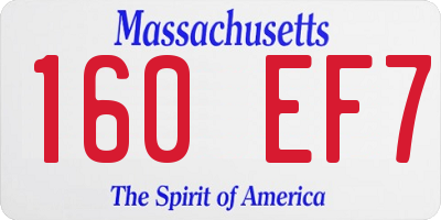 MA license plate 160EF7