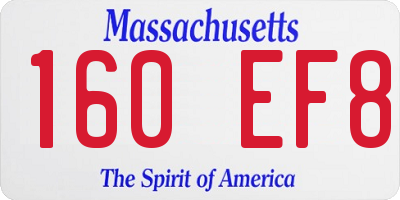MA license plate 160EF8