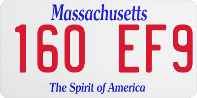 MA license plate 160EF9