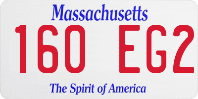 MA license plate 160EG2