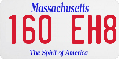 MA license plate 160EH8