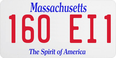 MA license plate 160EI1