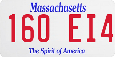MA license plate 160EI4