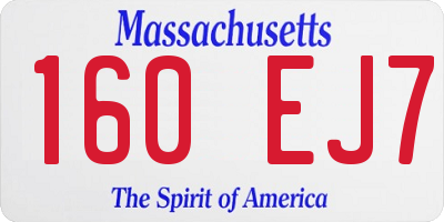 MA license plate 160EJ7