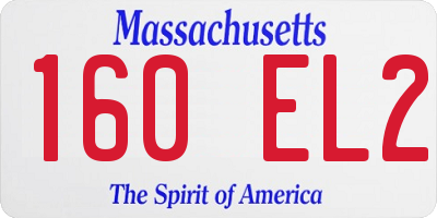 MA license plate 160EL2