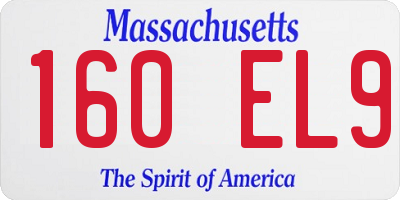 MA license plate 160EL9
