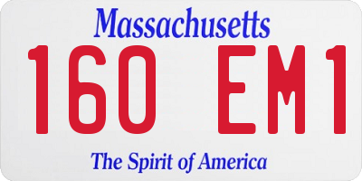 MA license plate 160EM1