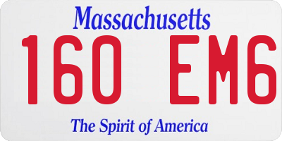 MA license plate 160EM6