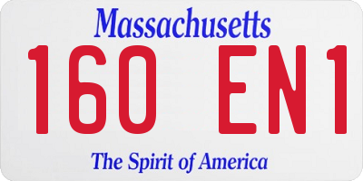 MA license plate 160EN1