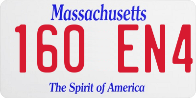 MA license plate 160EN4