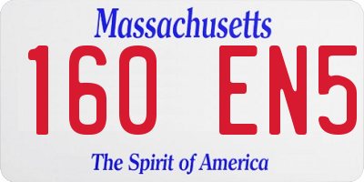 MA license plate 160EN5