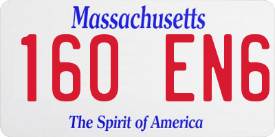 MA license plate 160EN6