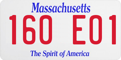 MA license plate 160EO1