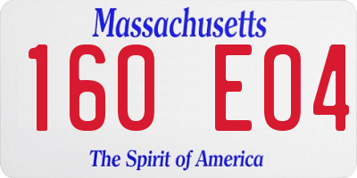 MA license plate 160EO4
