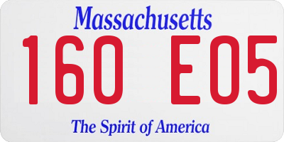 MA license plate 160EO5