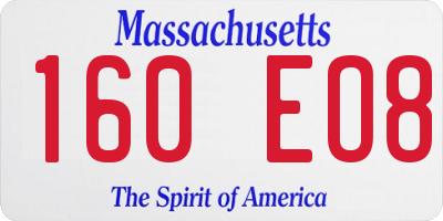 MA license plate 160EO8