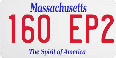 MA license plate 160EP2
