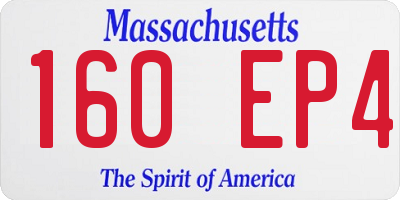 MA license plate 160EP4
