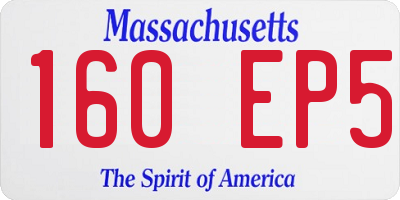 MA license plate 160EP5