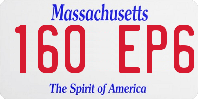 MA license plate 160EP6