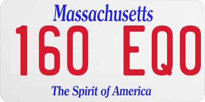 MA license plate 160EQ0