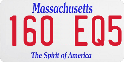 MA license plate 160EQ5