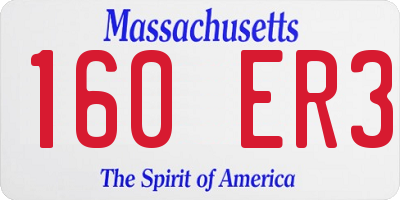 MA license plate 160ER3