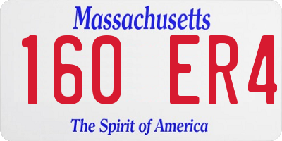 MA license plate 160ER4
