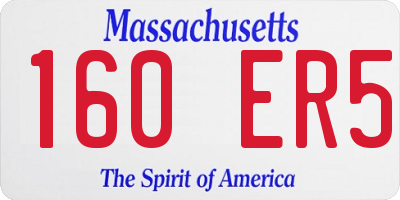 MA license plate 160ER5