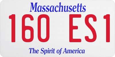 MA license plate 160ES1