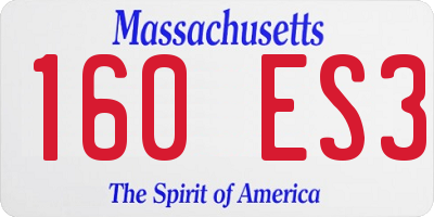 MA license plate 160ES3