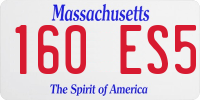 MA license plate 160ES5