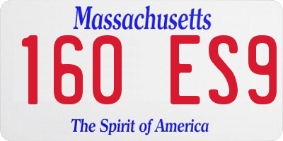 MA license plate 160ES9