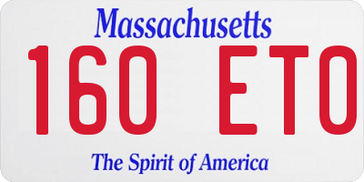 MA license plate 160ET0