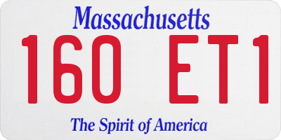 MA license plate 160ET1