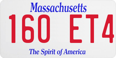 MA license plate 160ET4