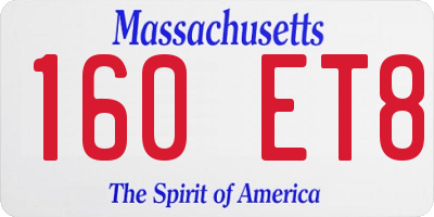 MA license plate 160ET8