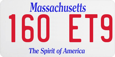 MA license plate 160ET9