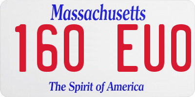 MA license plate 160EU0