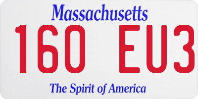 MA license plate 160EU3