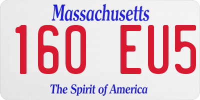 MA license plate 160EU5